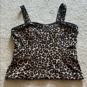 White House Black Market Fitted Leopard Bustier